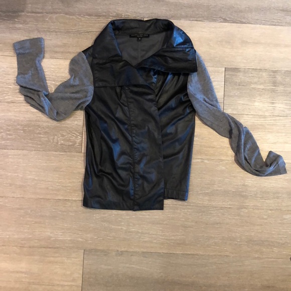 Faux Leather 2-Tone Light Jacket - Picture 3 of 3